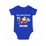 Little Ayudha Puja Hero Romper - COBALT BLUE - New Born (Chest 14")