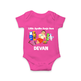 Little Ayudha Puja Hero Romper - HOT PINK - New Born (Chest 14")
