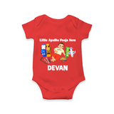Little Ayudha Puja Hero Romper - RED - New Born (Chest 14")
