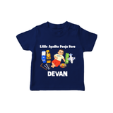 Little Ayudha Puja Hero T Shirt - NAVY BLUE - 0-5 Months Old (Chest 17")