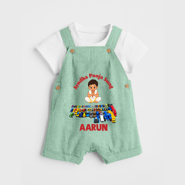 Ayudha Puja Mini Racer Dungaree - MINT GREEN - 0 - 5 Months Old (Chest 18")