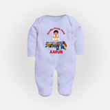 Ayudha Puja Mini Racer Full Body Suit - BABY BLUE - New Born (Chest 7.5")