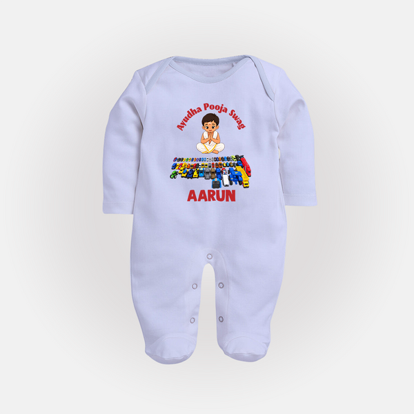 Ayudha Puja Mini Racer Full Body Suit - BABY BLUE - New Born (Chest 7.5")