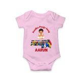 Ayudha Puja Mini Racer Romper - BABY PINK - New Born (Chest 14")