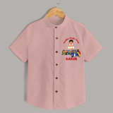 Ayudha Puja Mini Racer  Shirt - PEACH - 0 - 6 Months Old (Chest 23")