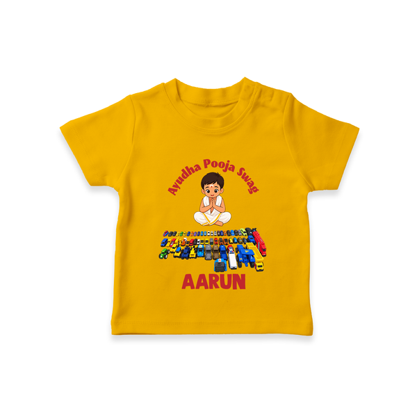 Ayudha Puja Mini Racer T Shirt - CHROME YELLOW - 0-5 Months Old (Chest 17")