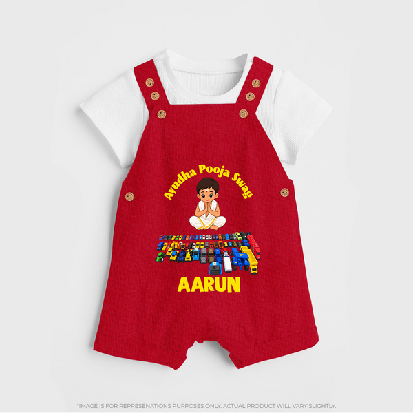 Ayudha Puja Mini Racer Dungaree - RED - 0 - 5 Months Old (Chest 18")