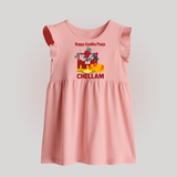 Ayudha Puja Tool Master Baby Frock - BABY PINK - 0 - 3 Months Old (Chest 17")
