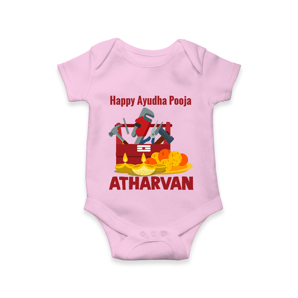 Ayudha Puja Tool Master Romper - BABY PINK - New Born (Chest 14")