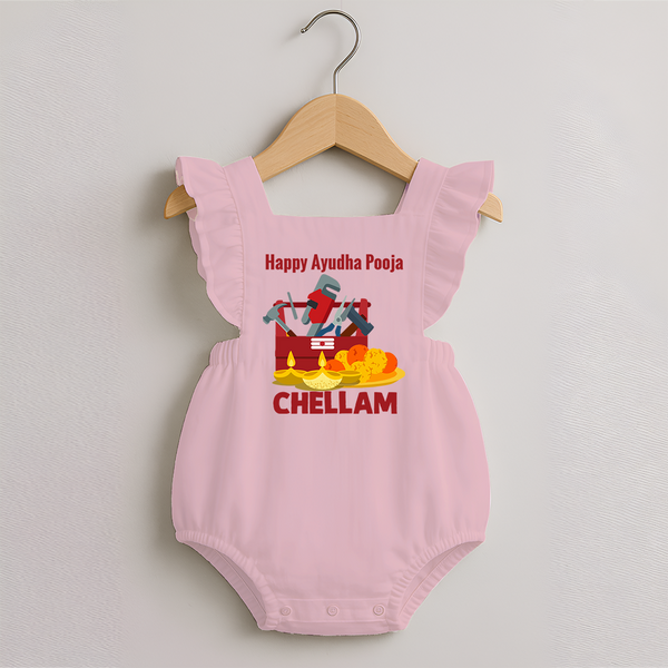 Ayudha Puja Tool Master Romper Frock - BABY PINK - 0 - 3 Months Old (Chest 19")
