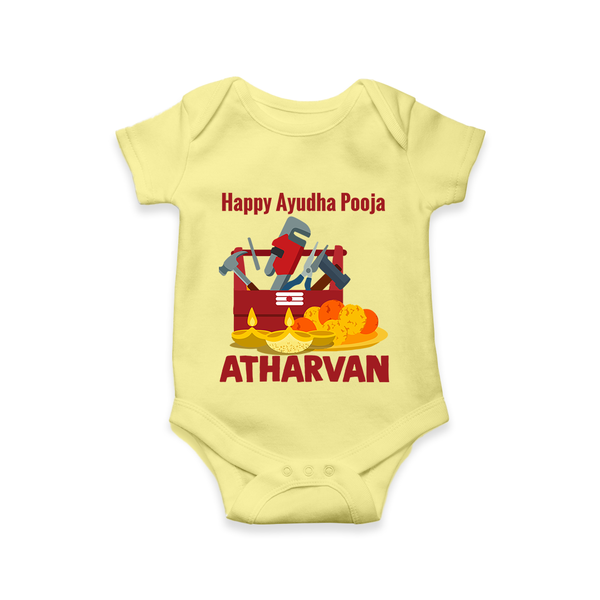 Ayudha Puja Tool Master Romper - PASTEL YELLOW - New Born (Chest 14")