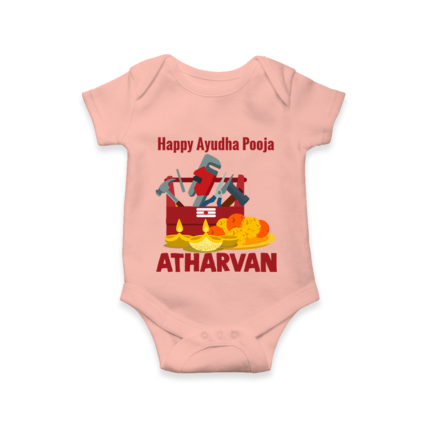 Ayudha Puja Tool Master Romper - PEACH - New Born (Chest 14")