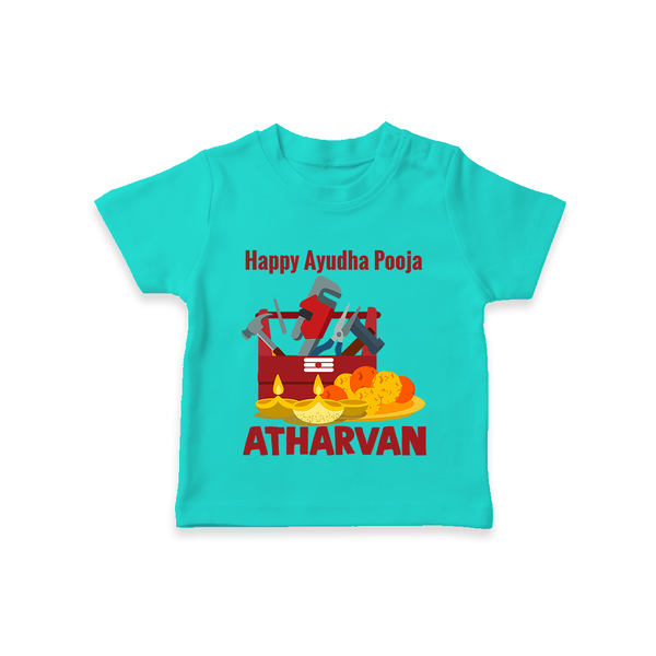 Ayudha Puja Tool Master T Shirt - TEAL - 0-5 Months Old (Chest 17")