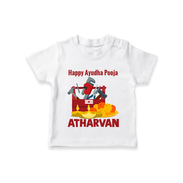 Ayudha Puja Tool Master T Shirt - WHITE - 0-5 Months Old (Chest 17")