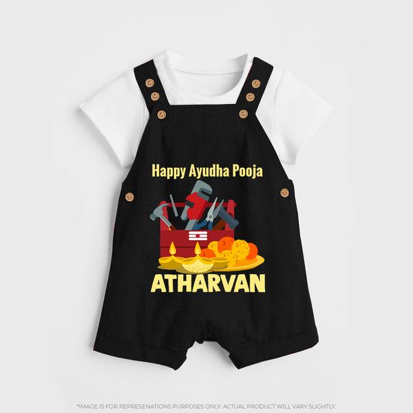 Ayudha Puja Tool Master Dungaree - BLACK - 0 - 5 Months Old (Chest 18")