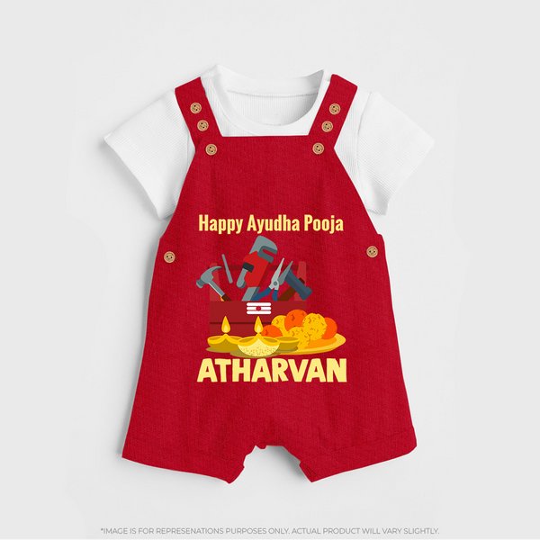 Ayudha Puja Tool Master Dungaree - RED - 0 - 5 Months Old (Chest 18")