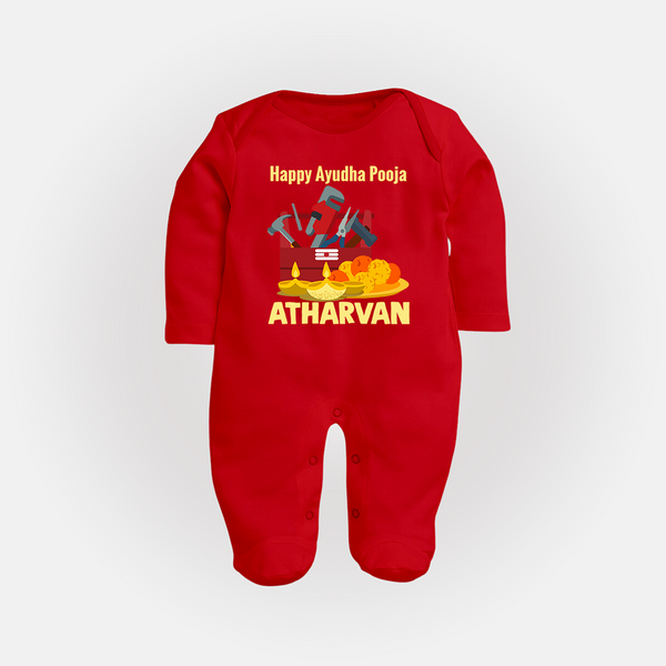 Ayudha Puja Tool Master Full Body Suit - RED - New Born (Chest 7.5")