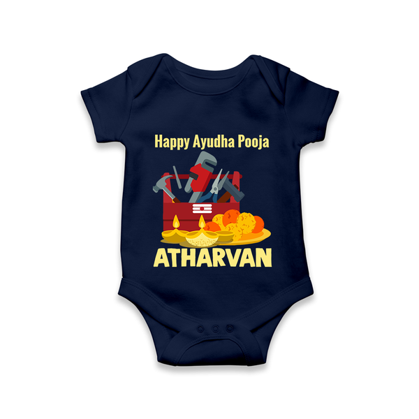 Ayudha Puja Tool Master Romper - NAVY BLUE - New Born (Chest 14")
