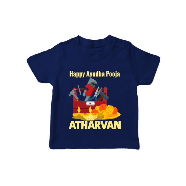 Ayudha Puja Tool Master T Shirt - NAVY BLUE - 0-5 Months Old (Chest 17")