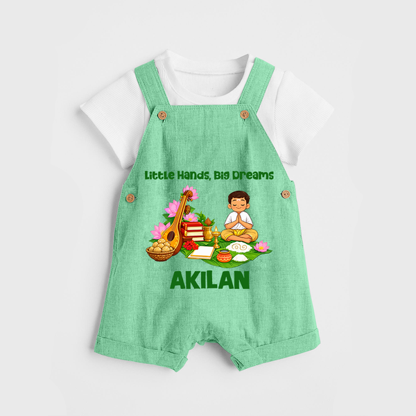 Ayudha Puja Little Hands Big Dreams Dungaree - GREEN - 0 - 5 Months Old (Chest 18")
