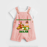 Ayudha Puja Little Hands Big Dreams Dungaree - PEACH - 0 - 5 Months Old (Chest 18")