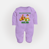 Ayudha Puja Little Hands Big Dreams Full Body Suit - LILAC - New Born (Chest 7.5")