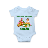 Ayudha Puja Little Hands Big Dreams Romper - BABY BLUE - New Born (Chest 14")