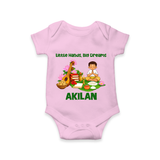 Ayudha Puja Little Hands Big Dreams Romper - BABY PINK - New Born (Chest 14")