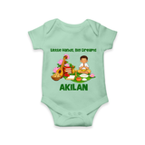 Ayudha Puja Little Hands Big Dreams Romper - MINT GREEN - New Born (Chest 14")