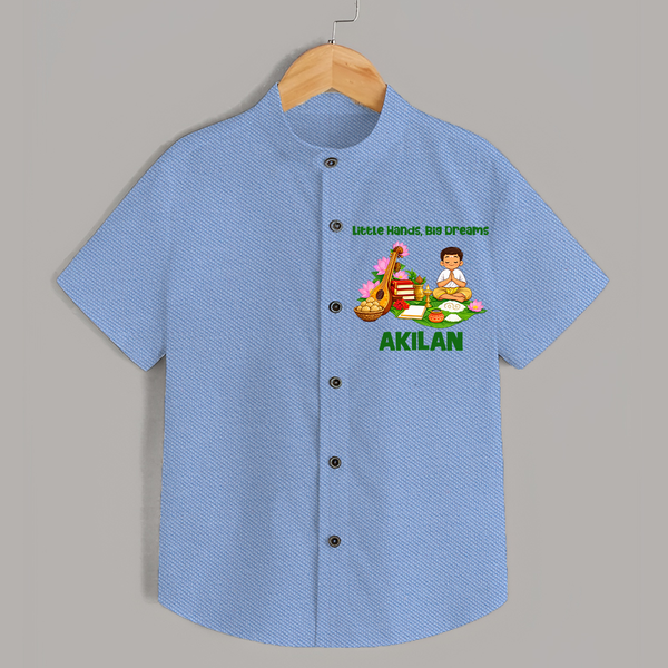 Ayudha Puja Little Hands Big Dreams  Shirt - SKY BLUE - 0 - 6 Months Old (Chest 23")