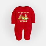 Ayudha Puja Little Hands Big Dreams Full Body Suit - RED - New Born (Chest 7.5")