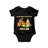 Ayudha Puja Little Hands Big Dreams Romper - BLACK - New Born (Chest 14")