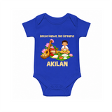 Ayudha Puja Little Hands Big Dreams Romper - COBALT BLUE - New Born (Chest 14")