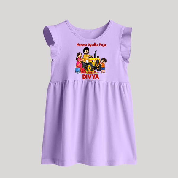 Namma Ayudha Puja Family Celebration Baby Frock - LILAC - 0 - 3 Months Old (Chest 17")