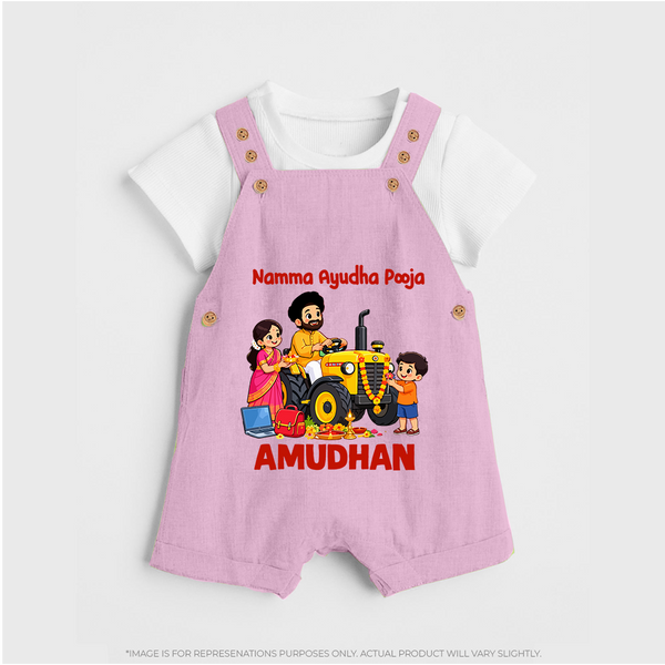 Namma Ayudha Puja Family Celebration Dungaree - BABY PINK - 0 - 5 Months Old (Chest 18")