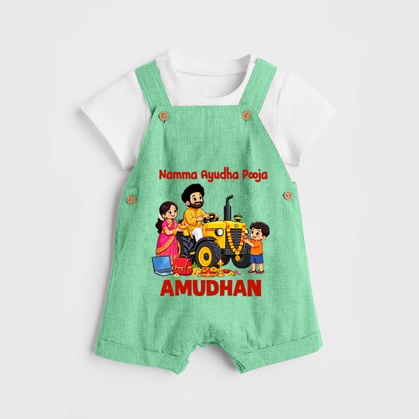 Namma Ayudha Puja Family Celebration Dungaree - GREEN - 0 - 5 Months Old (Chest 18")