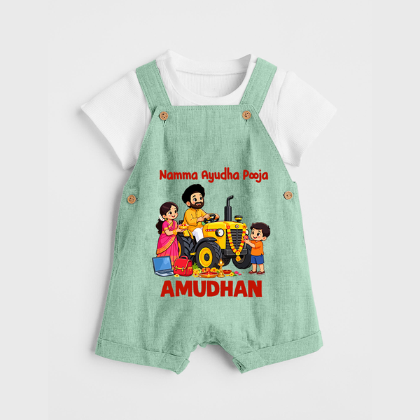 Namma Ayudha Puja Family Celebration Dungaree - MINT GREEN - 0 - 5 Months Old (Chest 18")