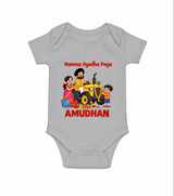 Namma Ayudha Puja Family Celebration Romper - GREY - New Born (Chest 14")