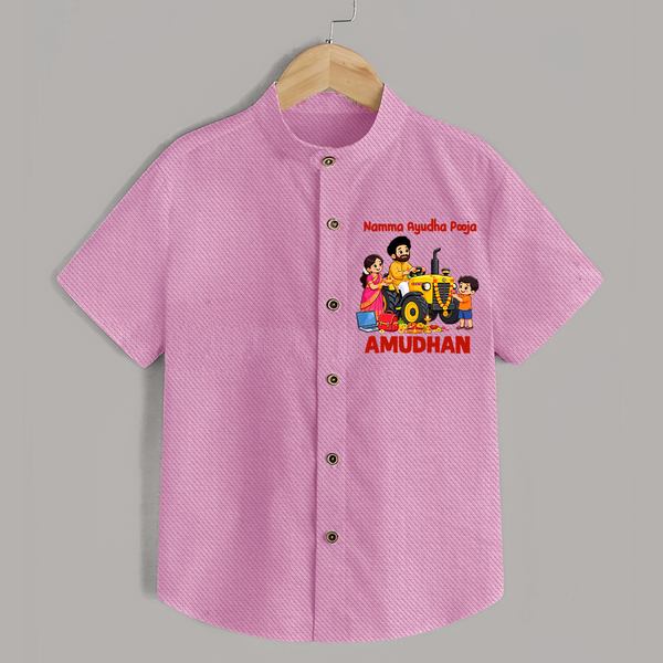 Namma Ayudha Puja Family Celebration  Shirt - BABY PINK - 0 - 6 Months Old (Chest 23")