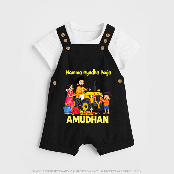 Namma Ayudha Puja Family Celebration Dungaree - BLACK - 0 - 5 Months Old (Chest 18")