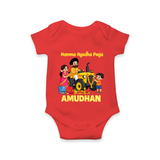 Namma Ayudha Puja Family Celebration Romper - RED - New Born (Chest 14")