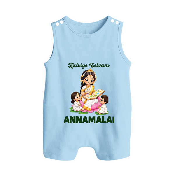 Kaliyuga Selvam Blessings Button Romper - BABY BLUE - New Born (Chest 18")