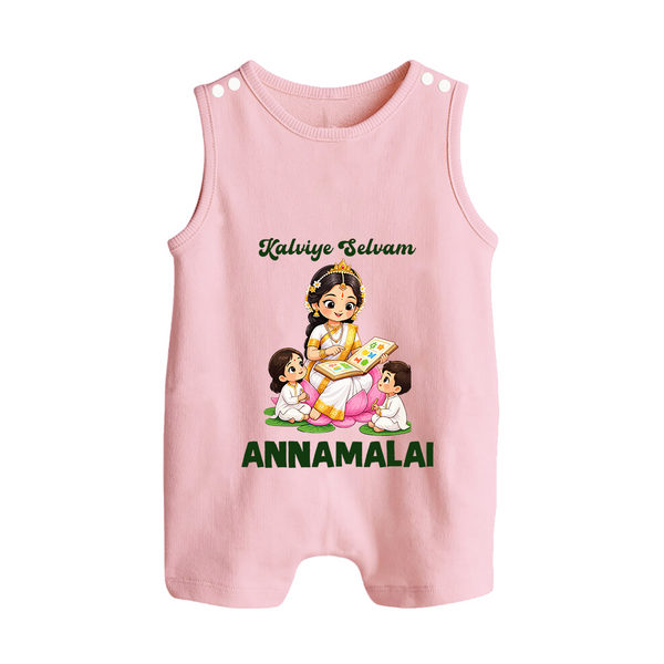 Kaliyuga Selvam Blessings Button Romper - BABY PINK - New Born (Chest 18")