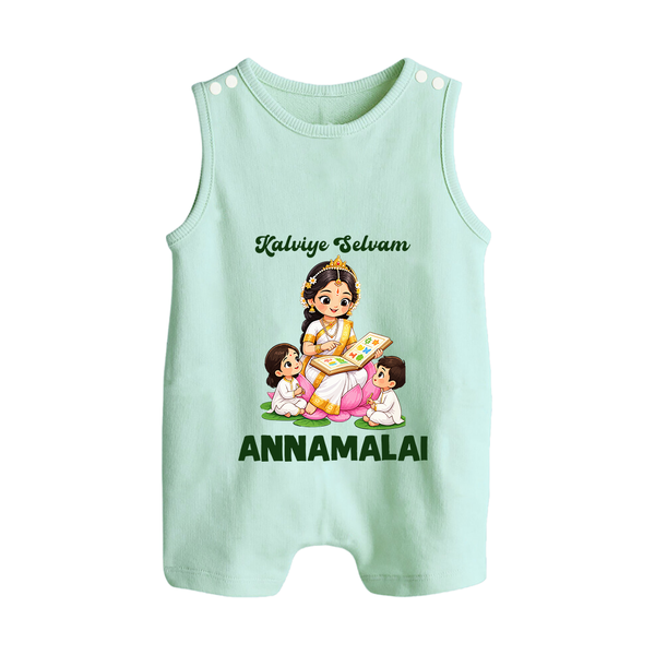 Kaliyuga Selvam Blessings Button Romper - MINT GREEN - New Born (Chest 18")