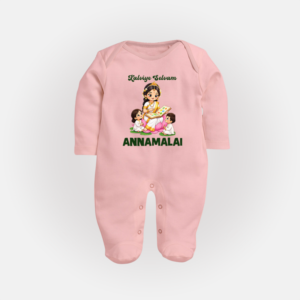 Kaliyuga Selvam Blessings Full Body Suit - BABY PINK - New Born (Chest 7.5")
