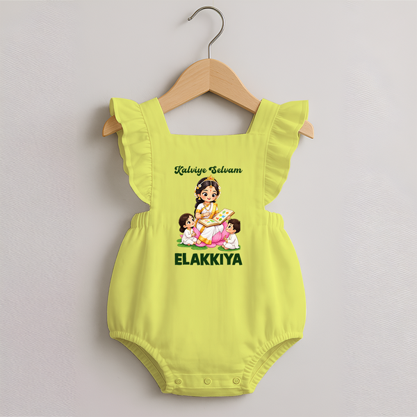 Kaliyuga Selvam Blessings Romper Frock - PASTEL YELLOW - 0 - 3 Months Old (Chest 19")