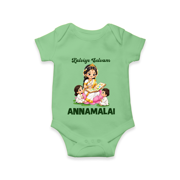 Kaliyuga Selvam Blessings Romper - GREEN - New Born (Chest 14")