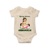 Kaliyuga Selvam Blessings Romper - IVORY - New Born (Chest 14")