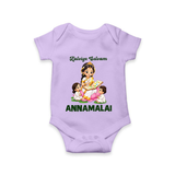 Kaliyuga Selvam Blessings Romper - LILAC - New Born (Chest 14")