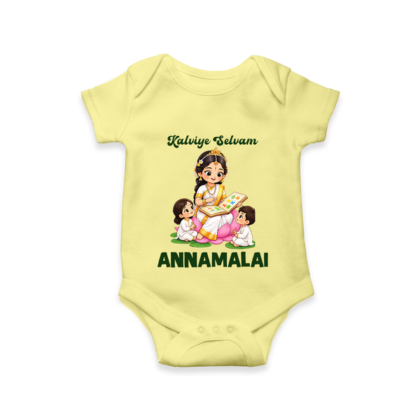 Kaliyuga Selvam Blessings Romper - PASTEL YELLOW - New Born (Chest 14")